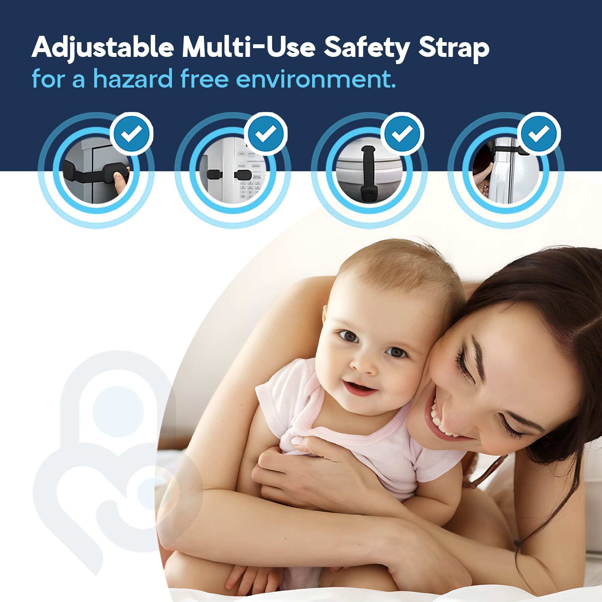 Baby Proof Me | Adjustable Black Safety Strap Lock