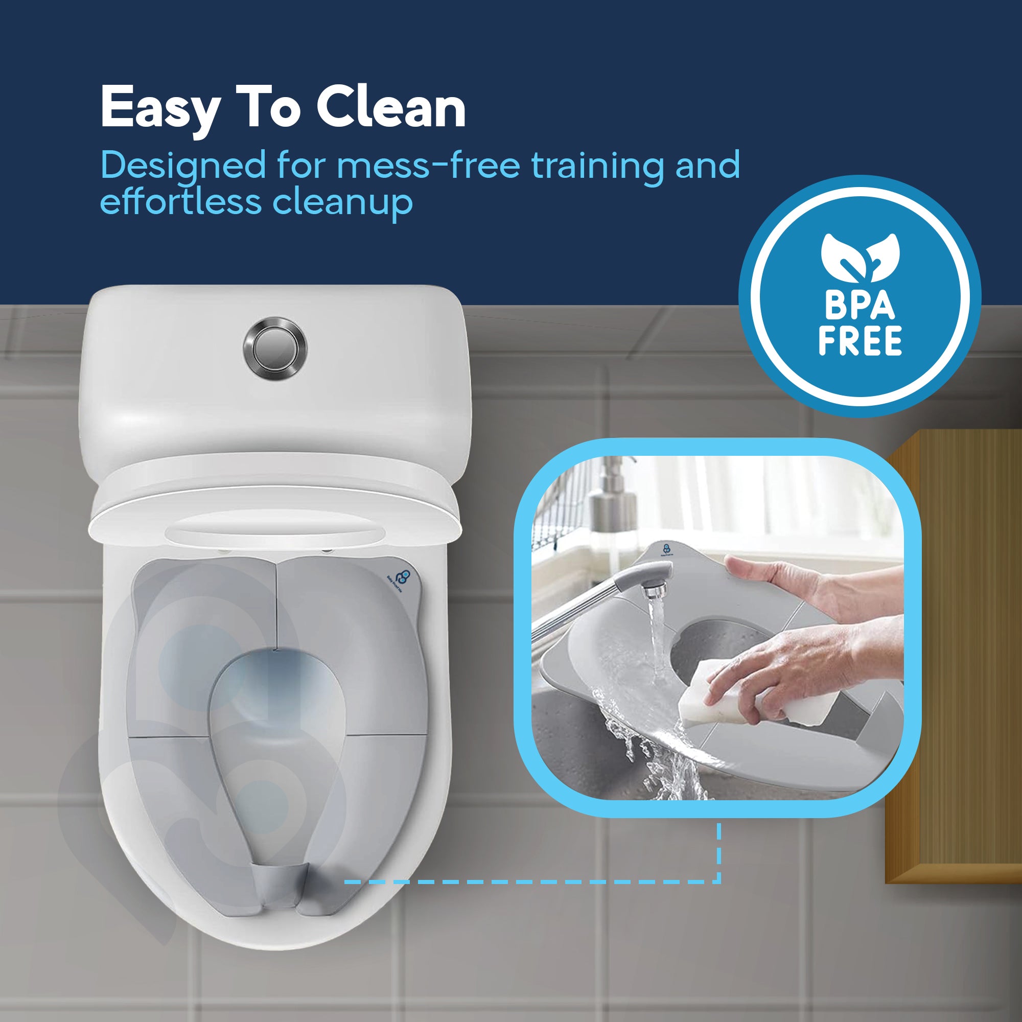 Baby Proof Me Essentials | Foldable & Portable Toilet Seat Trainer – Travel Bag Included