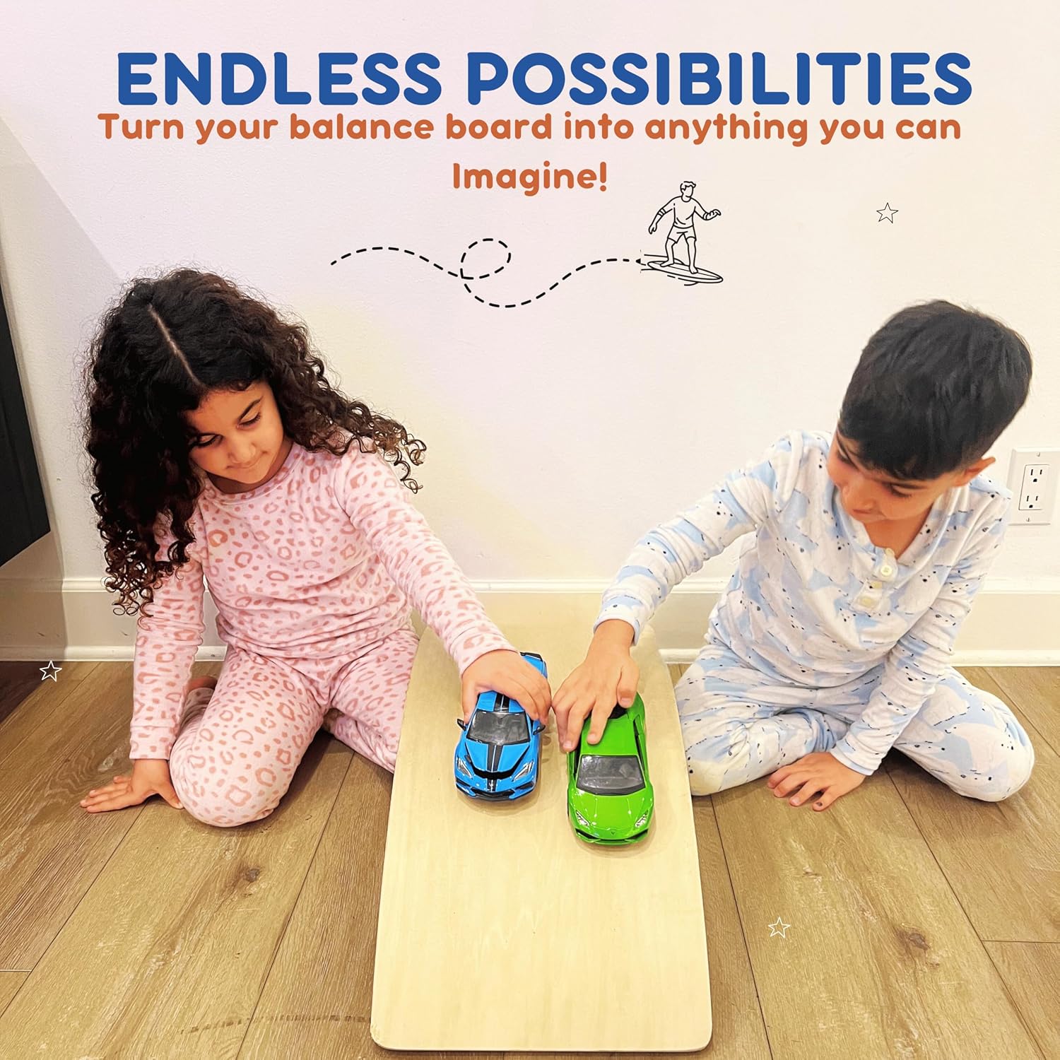 Giggle & Play | Wooden Balance Board For Toddlers – Encourages Balance, Growth & Coordination