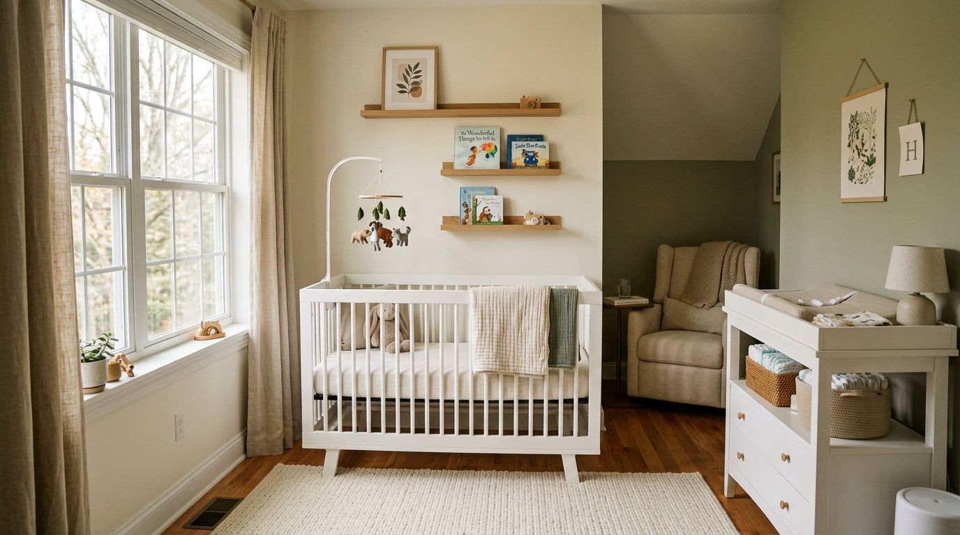 Nursery Decor Safety: Wall Art Shelves and Mobiles That Won't Fall