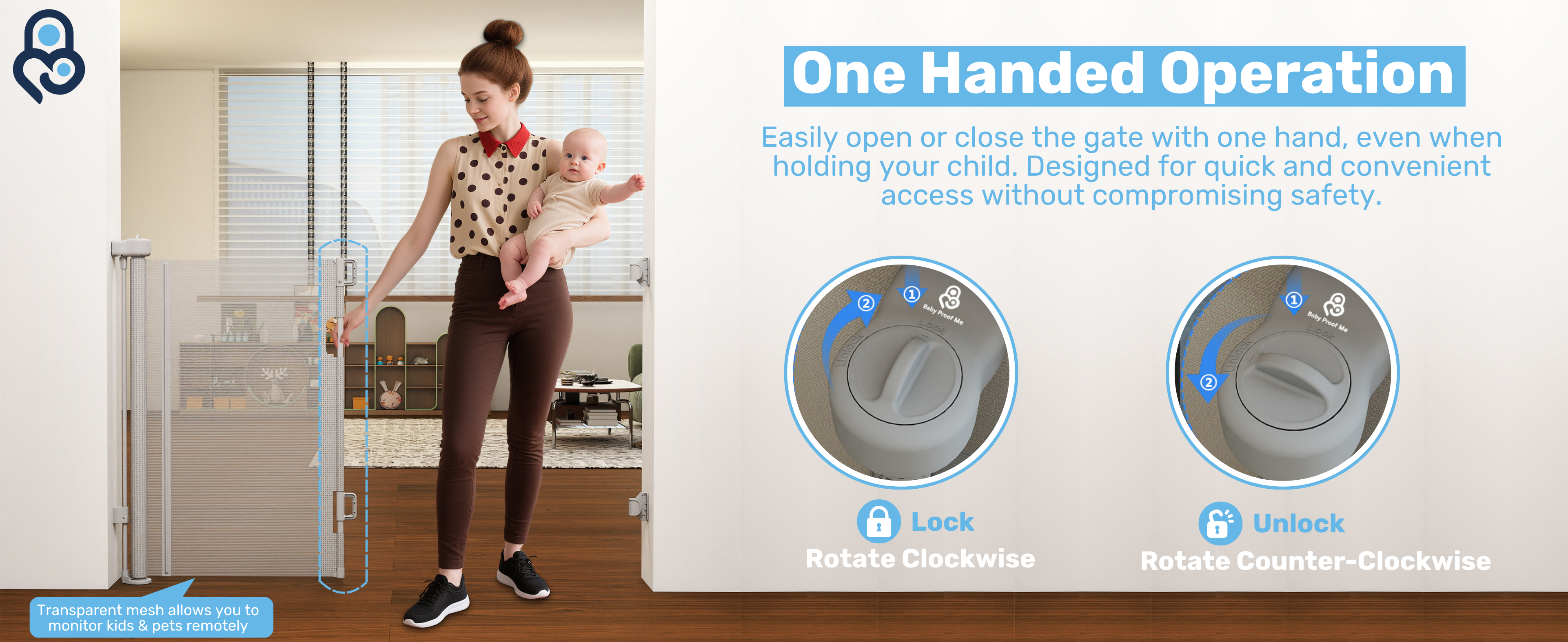 Baby Proof Me | Mesh Retractable Baby Safety Gate