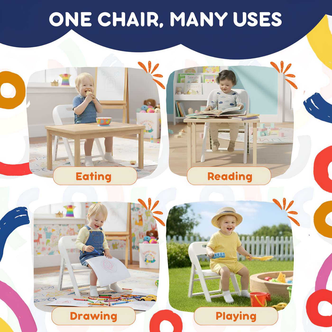 Giggle & Play | Kids Folding Chair  (2 Pack)