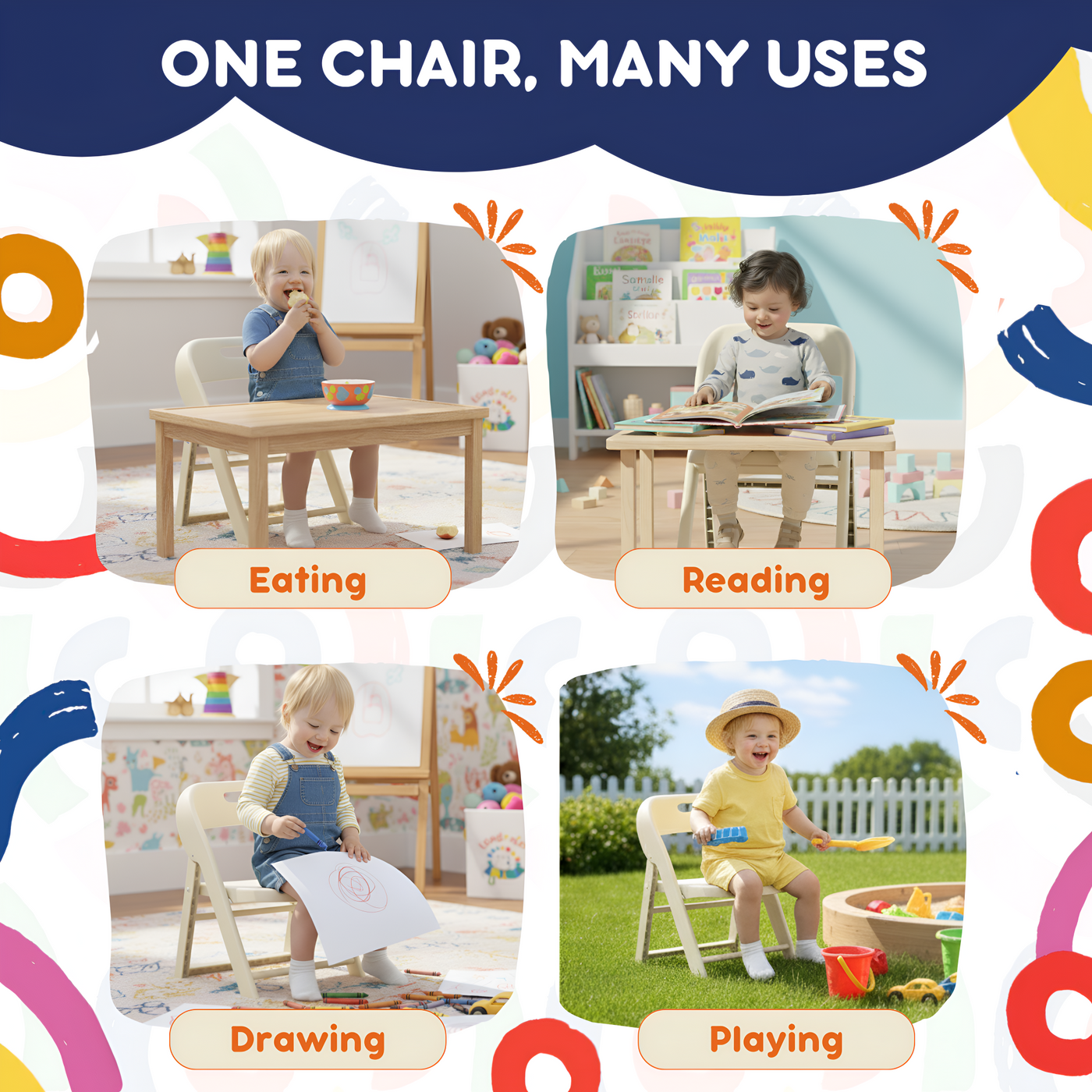 Giggle & Play | Kids Folding Chair  (2 Pack)
