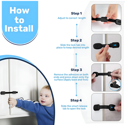 Baby Proof Me | Adjustable Black Safety Strap Lock