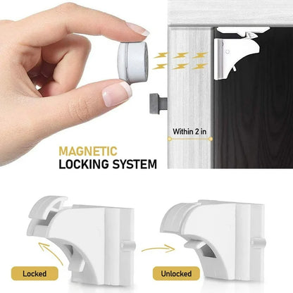 Baby Proof Me | "Complete Care" Safety Kit – 12 Magnetic Cabinet Lock, 6 Safety Strap Locks, 24 Outlet Covers, & 12 Corner Protectors For Child Safety