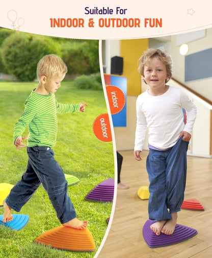 Giggle & Play | Wooden Stacking Stone Set For Motor Skills & Creativity