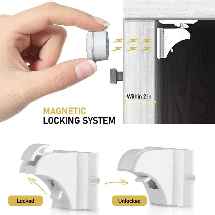 Baby Proof Me | "Zap Saver" Safety Kit – 24 Outlet Plug Covers, 12 Magnetic Cabinet Locks, & 6 Safety Strap Locks For Child Safety