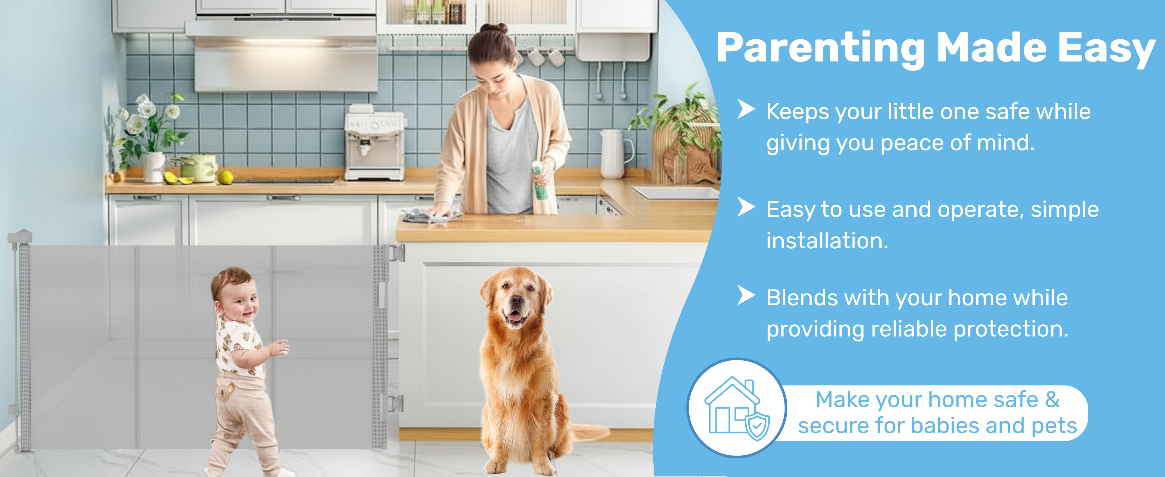 Baby Proof Me | Mesh Retractable Baby Safety Gate