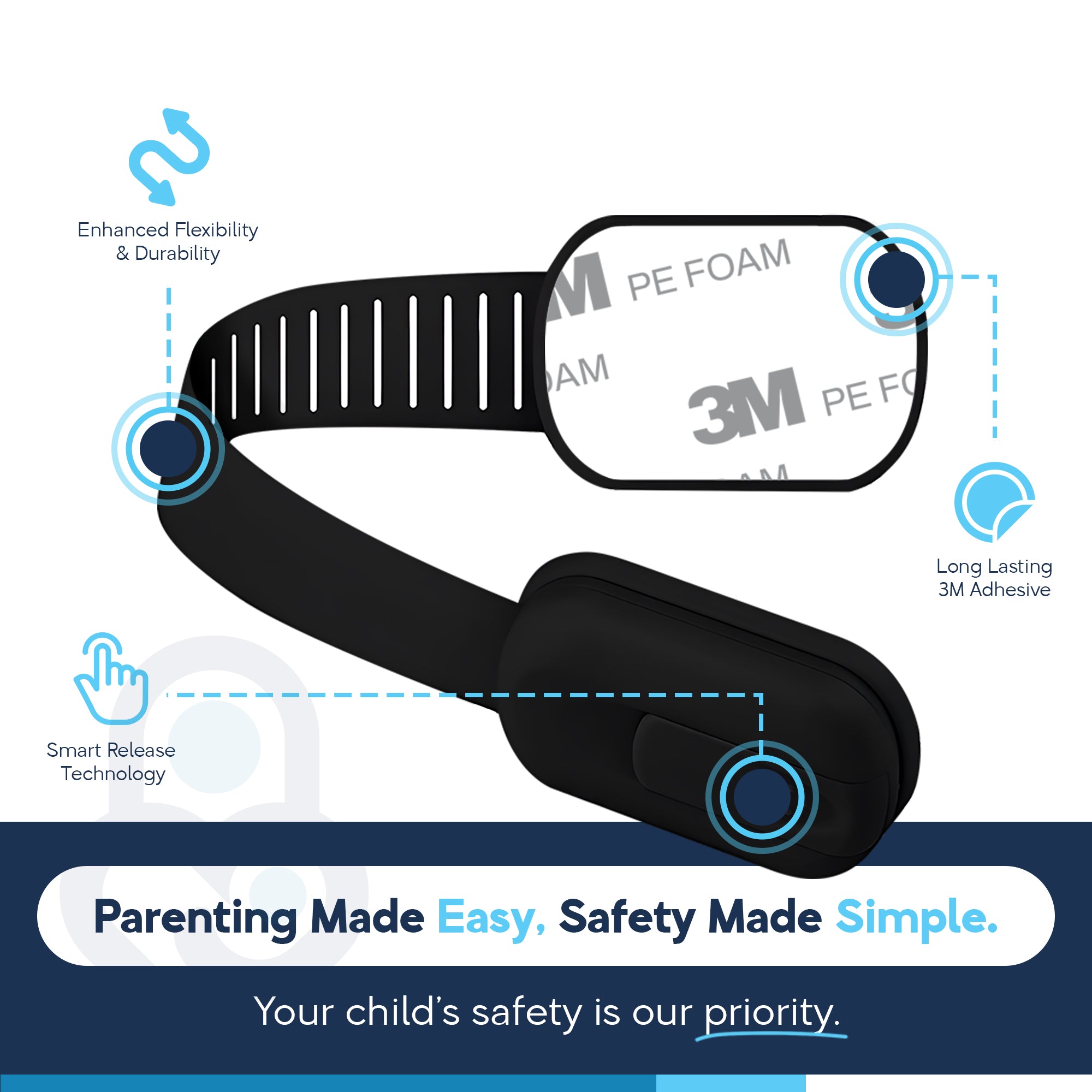 Baby Proof Me | Adjustable Black Safety Strap Lock