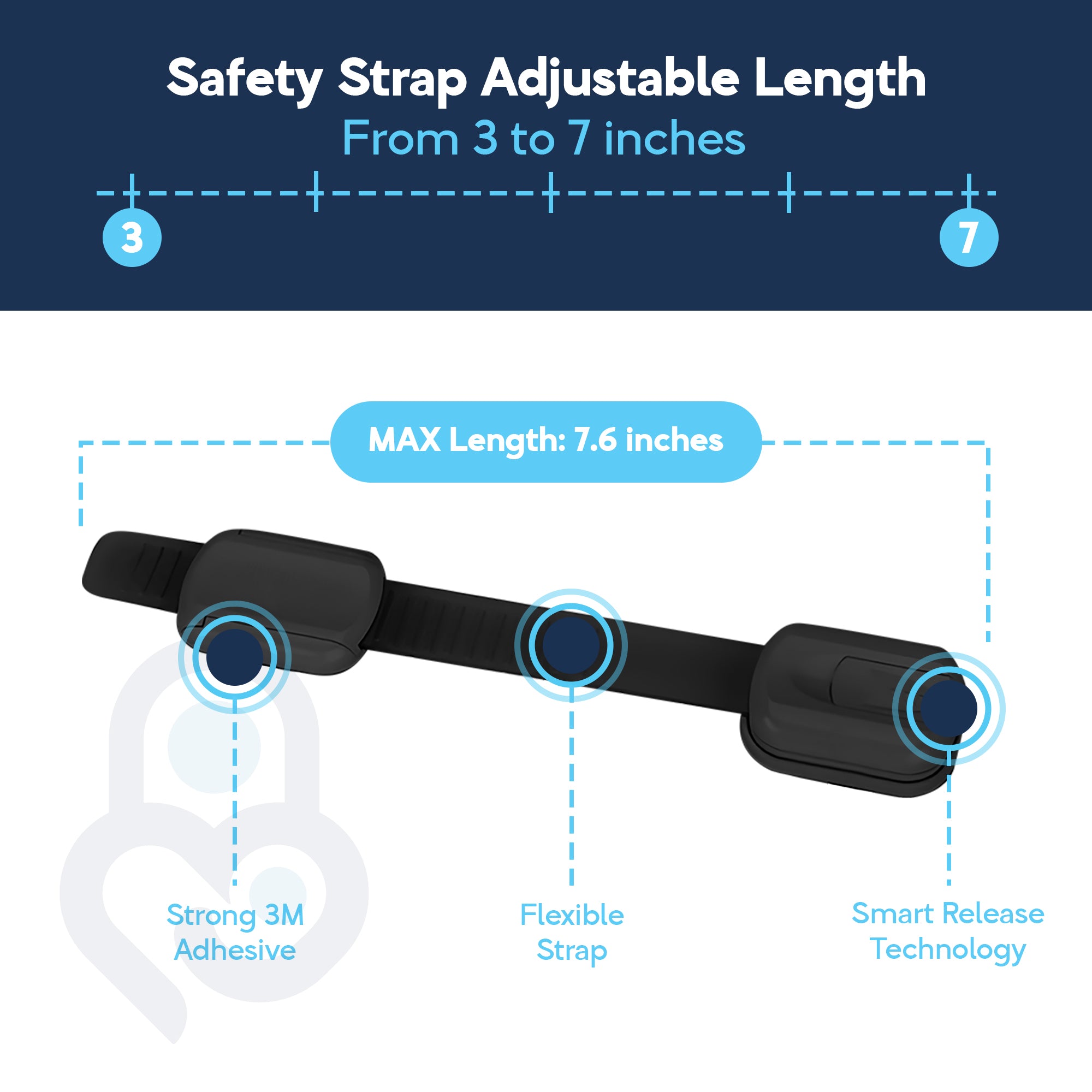 Baby Proof Me | Adjustable Black Safety Strap Lock