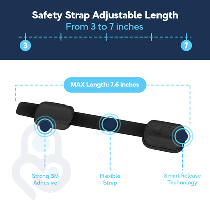 Baby Proof Me | Adjustable Black Safety Strap Lock