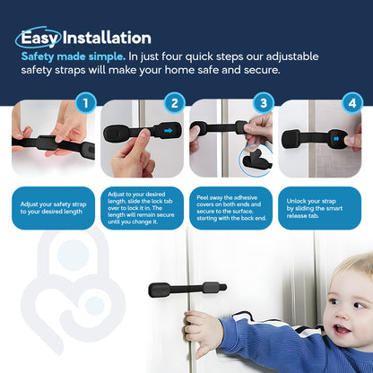 Baby Proof Me | Adjustable Black Safety Strap Lock