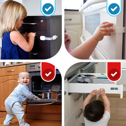 Baby Proof Me | "Tug & Plug" Safety Kit – 6 Safety Strap Locks & 24 Outlet Plug Covers For Child Safety