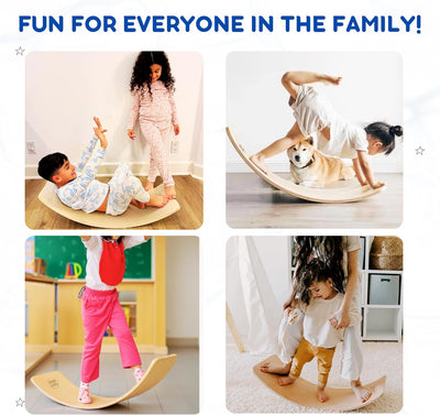 Giggle & Play | Wooden Balance Wobble Board